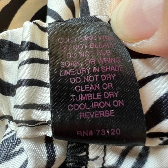 vintage FREDERICKS OF HOLLYWOOD Satin Zebra Pants Lace Side Panel Size Small - Picture 6 of 10